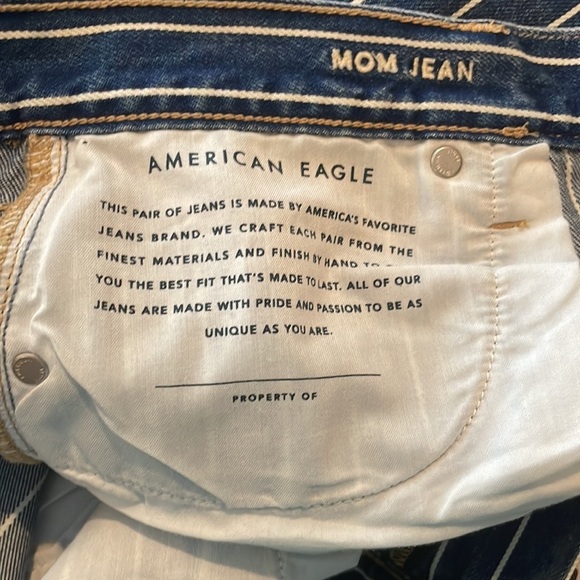 American Eagle Mom Jean Stripe SZ 14 Regular Unique Plus Size - Picture 13 of 14